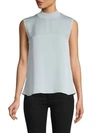 Vince Sleeveless Silk-blend Self-tie Top In Glacier