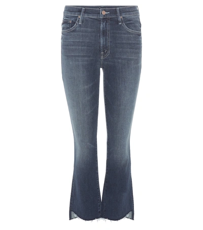 Mother The Insider Crop Step Fray Jeans In Blue