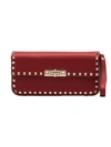 Valentino Garavani Rockstud Leather Clutch In Red