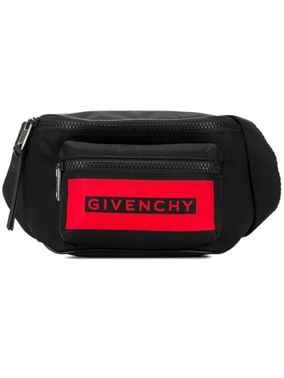 Givenchy Logo Nylon Belt Pack In Black/red