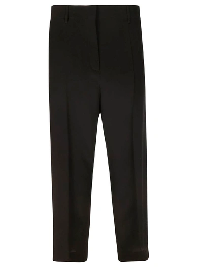 Prada Cropped High Waist Trousers In Black