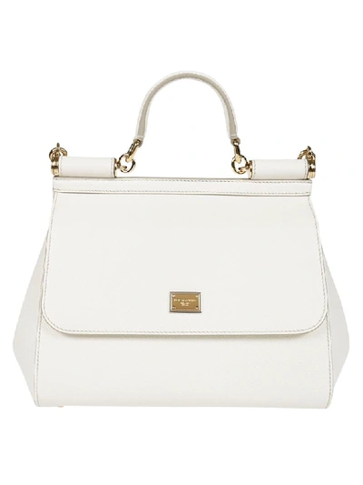 Dolce & Gabbana Medium Sicily Shoulder Bag In White