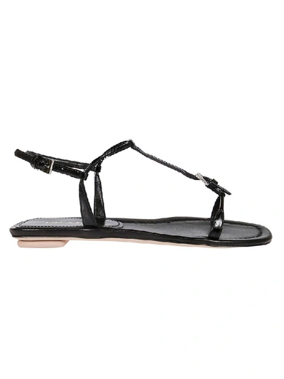 Prada Open Toe Sandals In Black