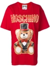 Moschino Bear And Logo Detail T-shirt In Red