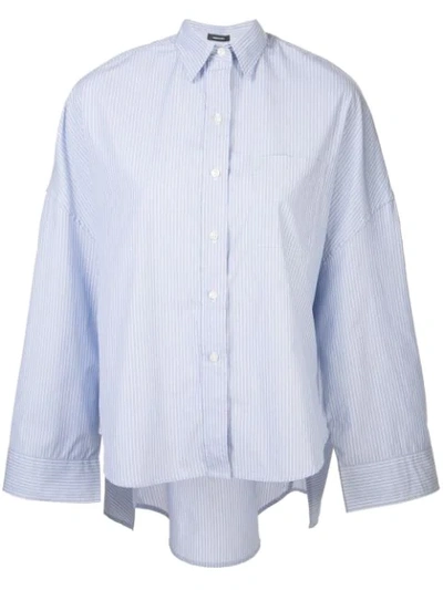 R13 Loose Fit Striped Shirt In Blue