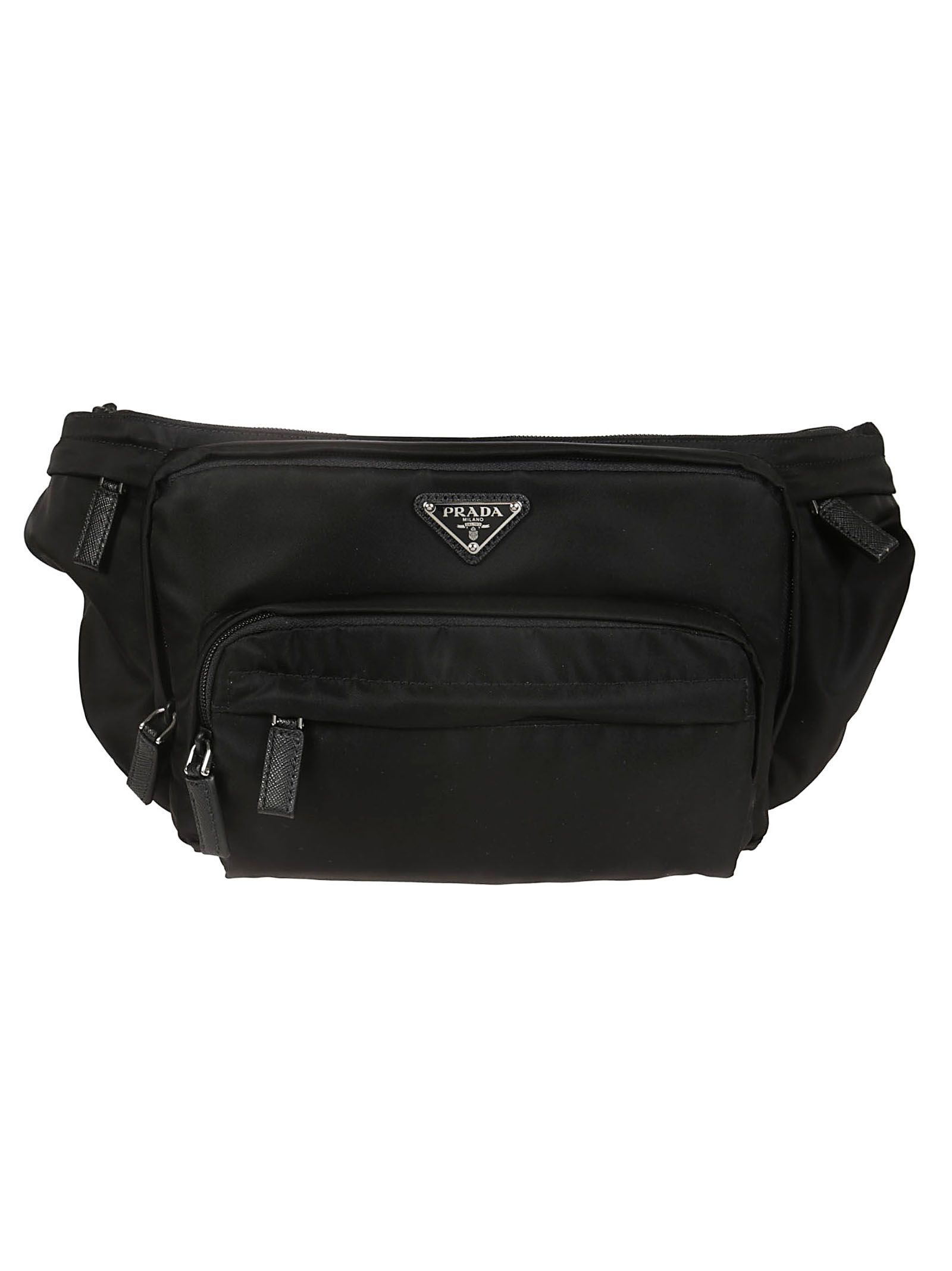 Prada Logo Plaque Belt Bag In Black | ModeSens
