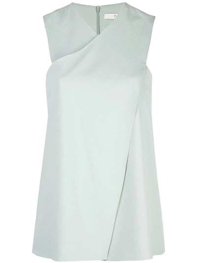 Tibi Sleeveless V-neck Top In Blue