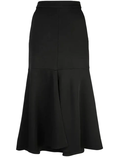 Tibi Frisse Long Skirt In Black