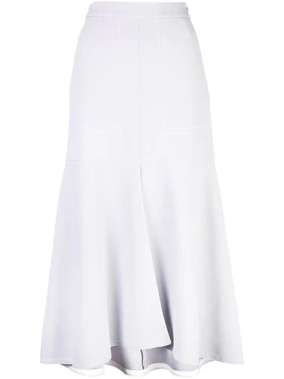 Tibi Frisse Long Skirt In Blue