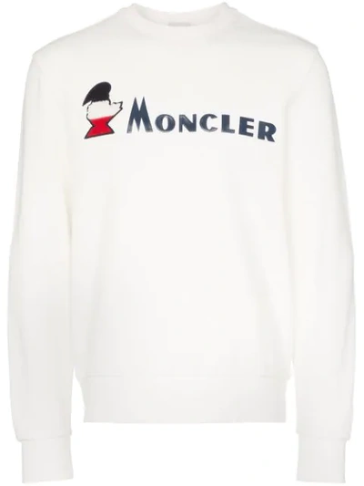 Moncler Logo Printed Sweatshirt In White