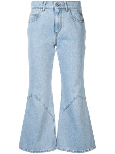 Msgm Anchor Kick Flare Jeans In Blue