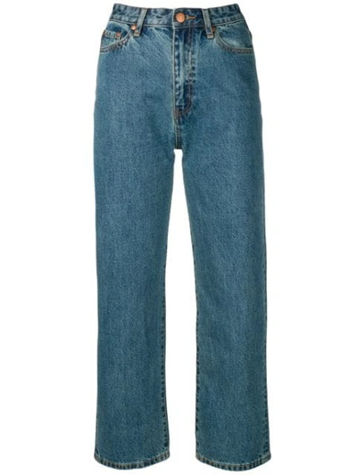 Han Kjobenhavn Cropped Straight Leg Jeans In Blue