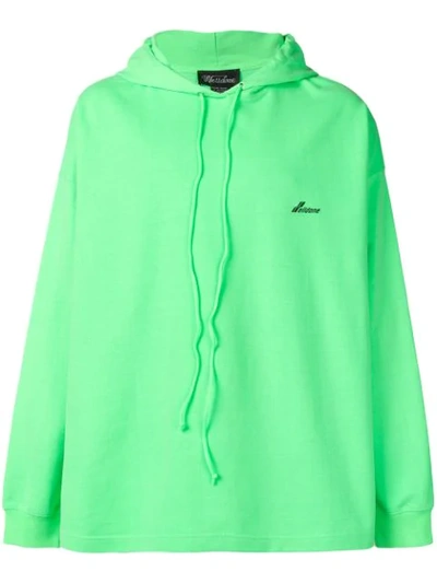 We11 Done Logo Oversized Hoodie In Green