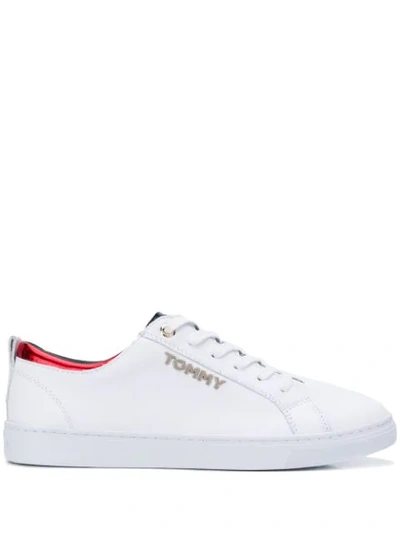 Tommy Hilfiger Logo Plaque Sneakers In White