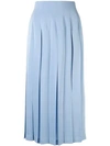 Le Ciel Bleu Box Pleated Skirt In Blue