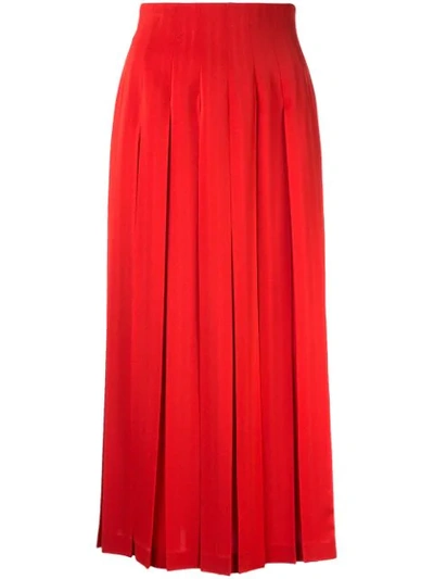 Le Ciel Bleu Box Pleated Skirt In Red