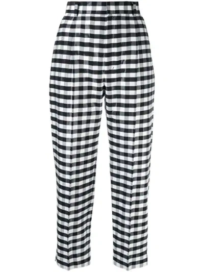 Le Ciel Bleu Gingham Check Cropped Trousers In Black
