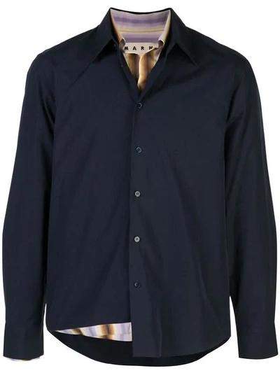 Marni Double Layer Shirt In Blue