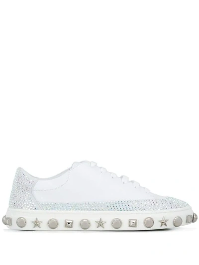 Philipp Plein Embellished Sneakers In White