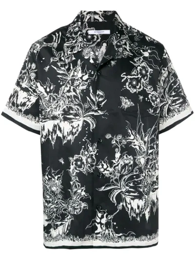Givenchy Monster Print Hawaiian Shirt In Black