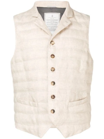 Brunello Cucinelli Ribbed Waistcoat In Neutrals