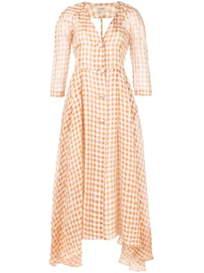 Isa Arfen Prairie Style Long Dress In Brown