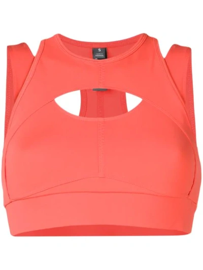 Adidas By Stella Mccartney Triathlon Crop Top In Orange
