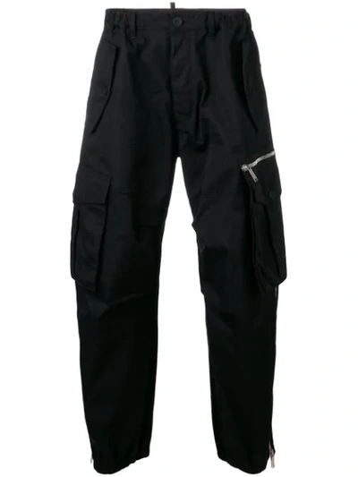 Dsquared2 Straight-leg Cargo Trousers In Black
