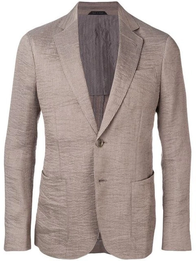 Giorgio Armani Single Breasted Blazer In Grey