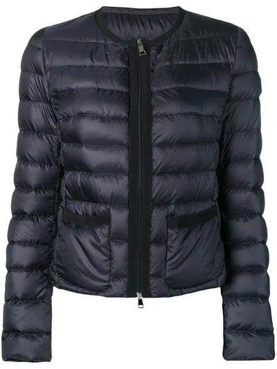 Moncler Cropped Puffer Jacket In Blue