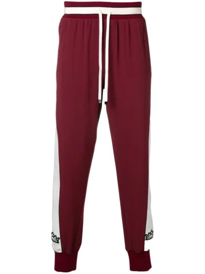 Dolce & Gabbana Crown Patch Track Trousers In Red