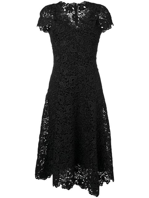 Ermanno Scervino Asymmetric Hem Lace Dress In Black | ModeSens