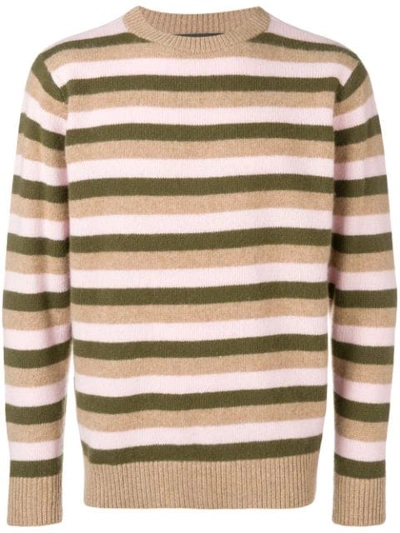 The Elder Statesman Inch Stripe Sweater In Neutrals