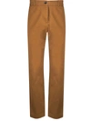 Gucci Logo Embroidered Chino Trousers In Brown