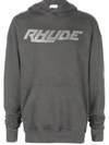 Rhude Hooded Logo Sweatshirt - Black
