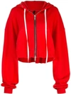 Ben Taverniti Unravel Project Oversized Zipped Hoodie In Red