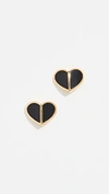 Kate Spade Heritage Spade Heart Stud Earrings In Black