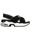 Karl Lagerfeld Ventura Karlx X Strap Slides In Black