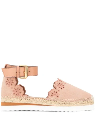 See By Chloé Broderie Anglaise Espadrilles In Pink