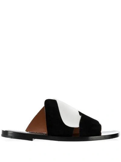 Proenza Schouler Two-tone Flat Sandals In Black