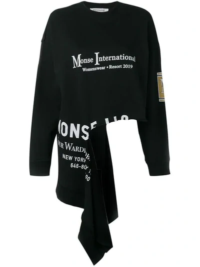Monse International Ripped Sweatshirt In Black ModeSens