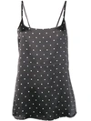 Asceno Polka Dot Silk Top In Grey