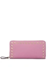 Valentino Garavani Rockstud Continental Wallet In Pink