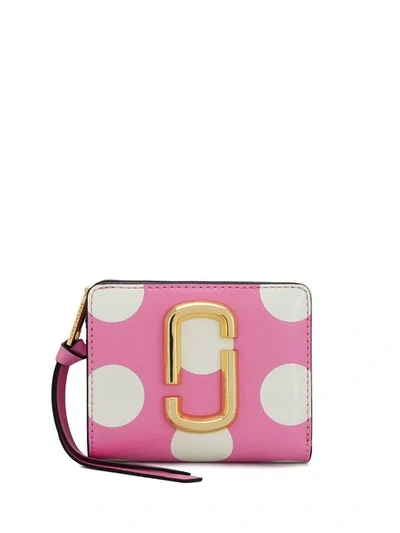 Marc Jacobs Polka Dot Mini Compact Wallet In Pink