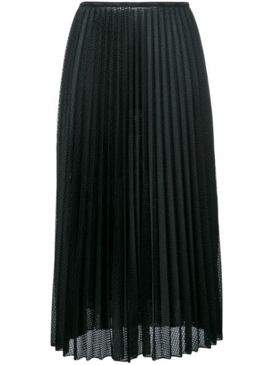 Moncler Pleated Midi Skirt In Black