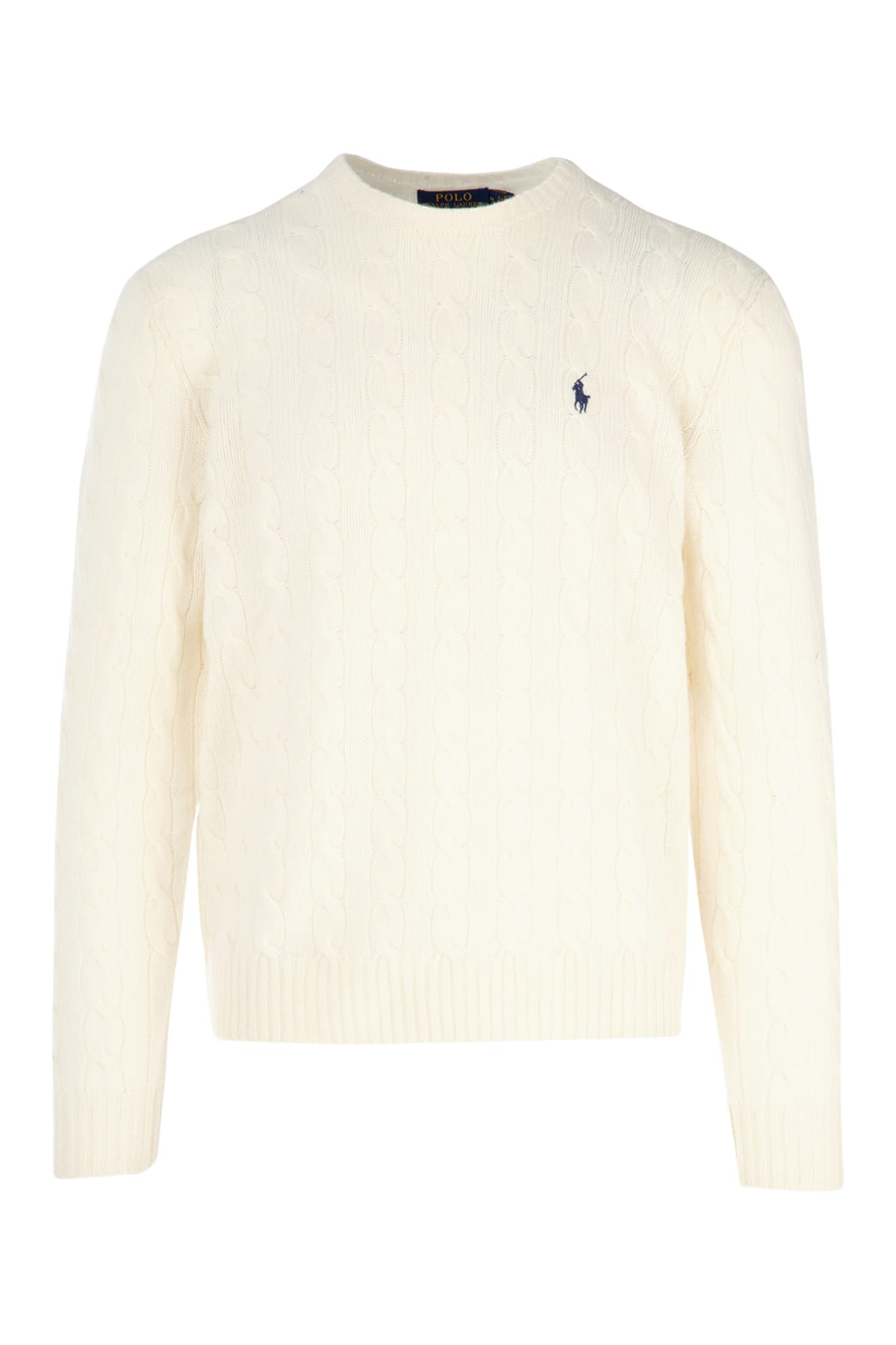 Polo Ralph Lauren 白色编织圆领羊毛衫 In Neutrals | ModeSens