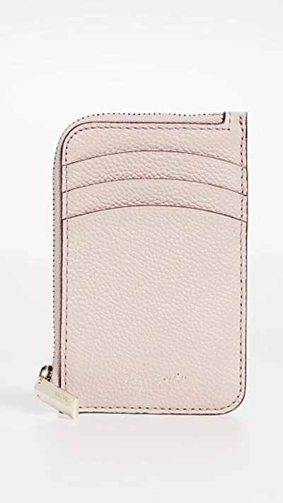 Kate Spade Margaux Zip Card Holder In Pale Vellum