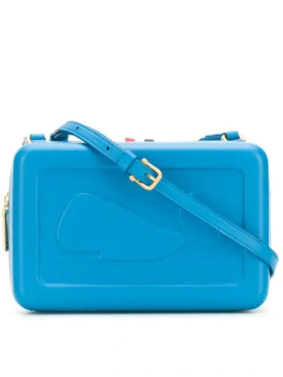 Thom Browne Whale-embossed Box Bag In Blue