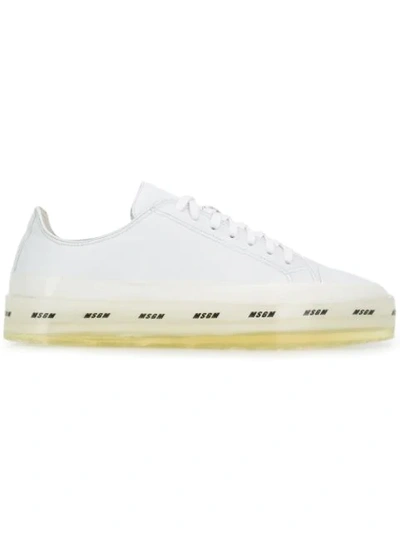 Msgm Logo Sole Sneakers In White