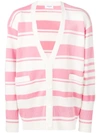 Thom Browne Striped Oversized Cardigan In Pink